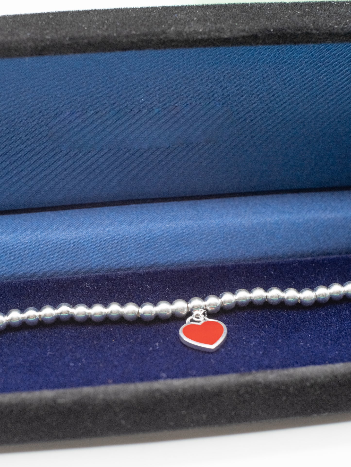 Pulsera de plata Tiffany corazon rojo