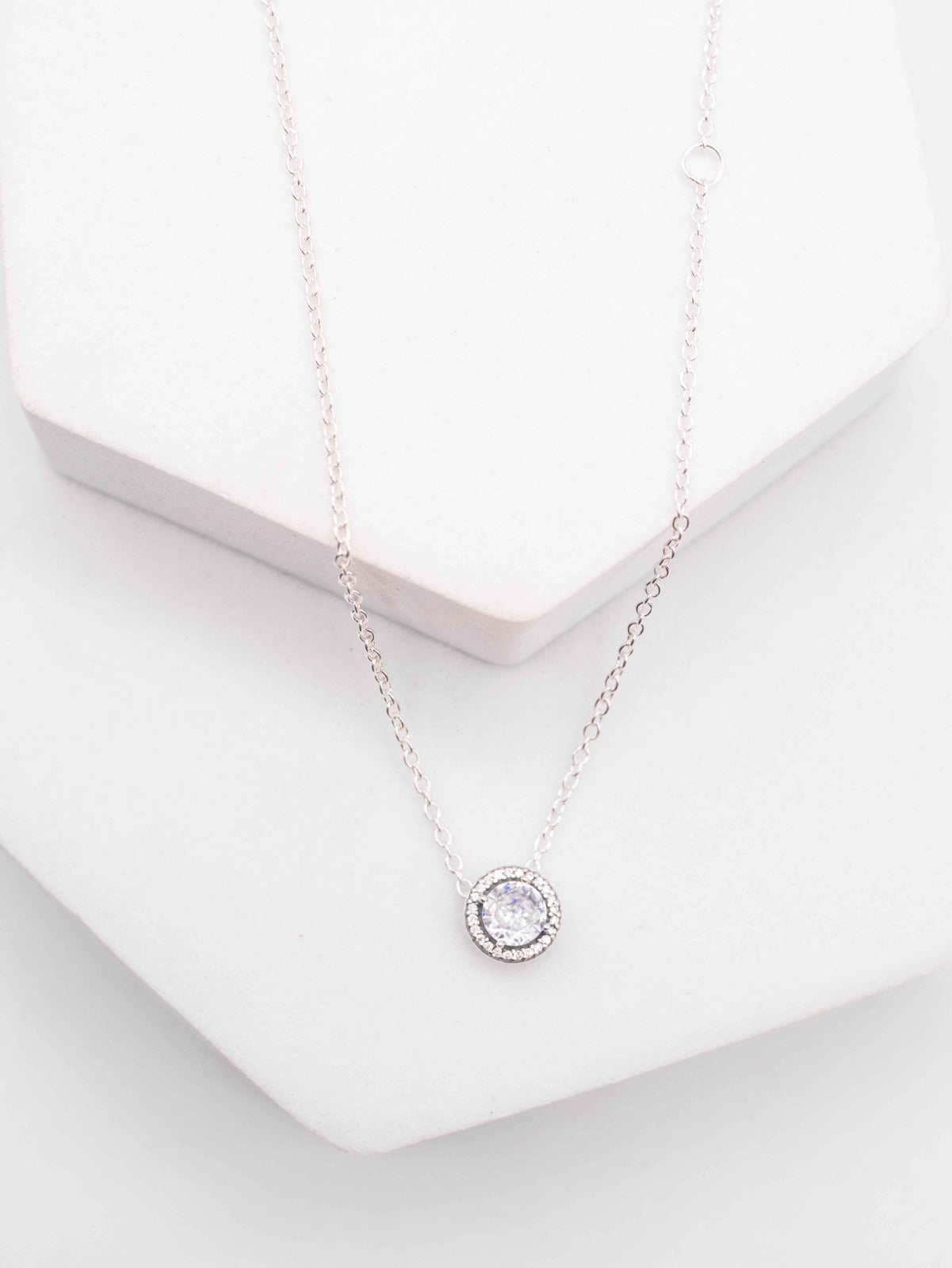 Collar Pandora Doble Halo Brillante