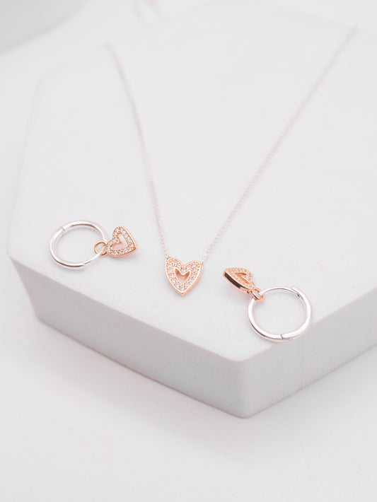 Set Pandora Corazón Resplandeciente dos Tonos